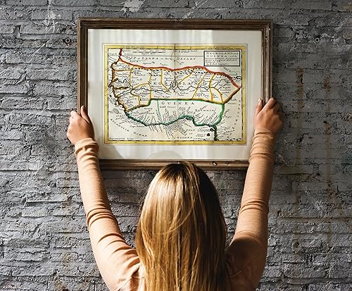 Miniatura 5 de 1736 Mapa de Negroland y Guinea, con los asentamientos europeos, explicando lo que pertenece a Inglaterra, Holanda, Dinamarca. Historia del comercio