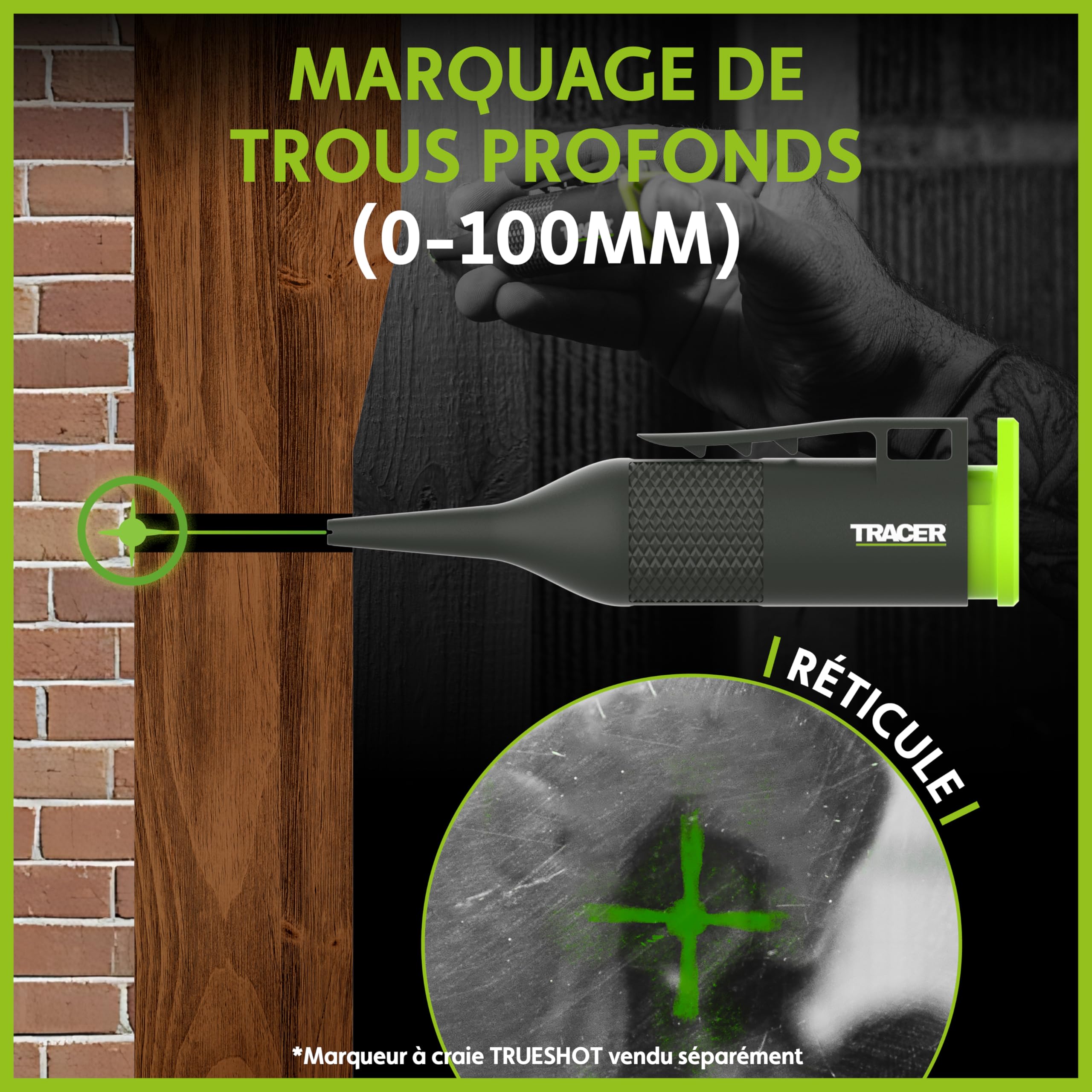 TRACER Carpenters Square Outil de marquage de menuiserie 300 mm Essayez l'équerre avec 2 jeux de lignes d'angle
