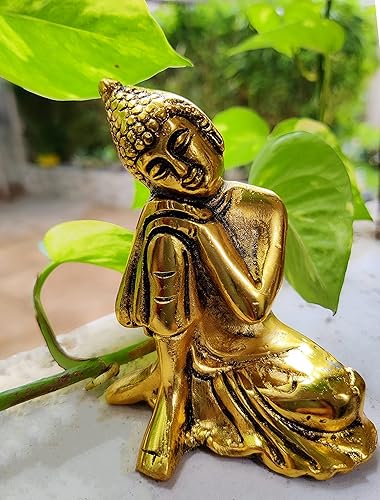 Miniatura 1 de Wonder Care WC_ Buda durmiente  Siesta  Sentado  Descanso  Estatua Paz y Armonía  Decoración de escultura de Tailandia  Decoración para el hogar