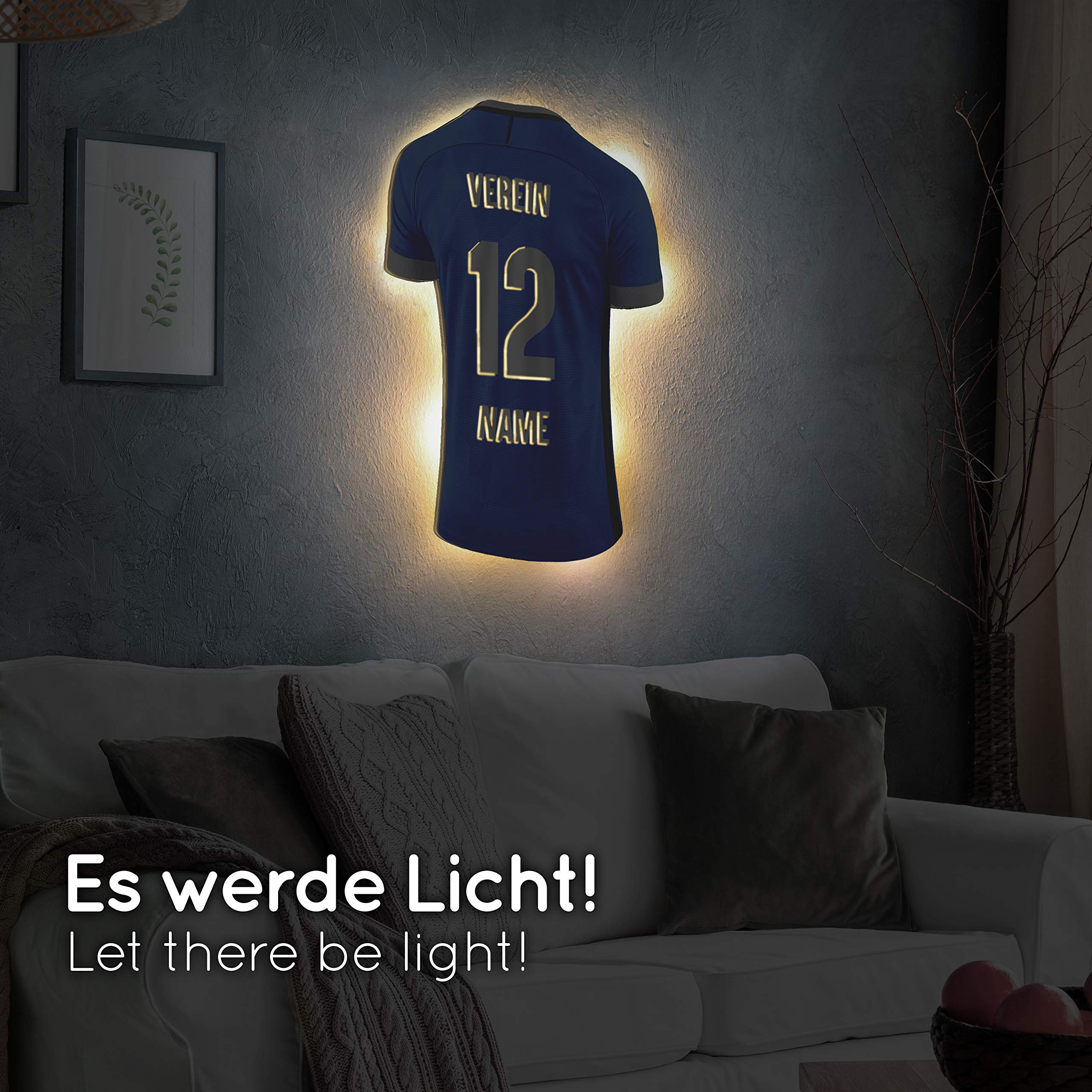 Elbeffekt Trikotlampe für Bielefeld Fans aus Holz - personalisierbares Geschenk - schenke dein individuellen Bielefeld Fanartikel aus Echtholz