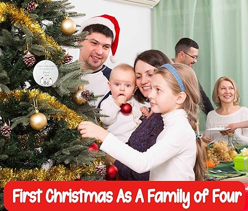 Miniatura 5 de Adorno de Navidad para Bebé Nuevo 2025 Regalo-Decoración de Árbol de Navidad-Primera Navidad Como Familia de Cuatro-Regalo para Padres Nuevos-Nueva