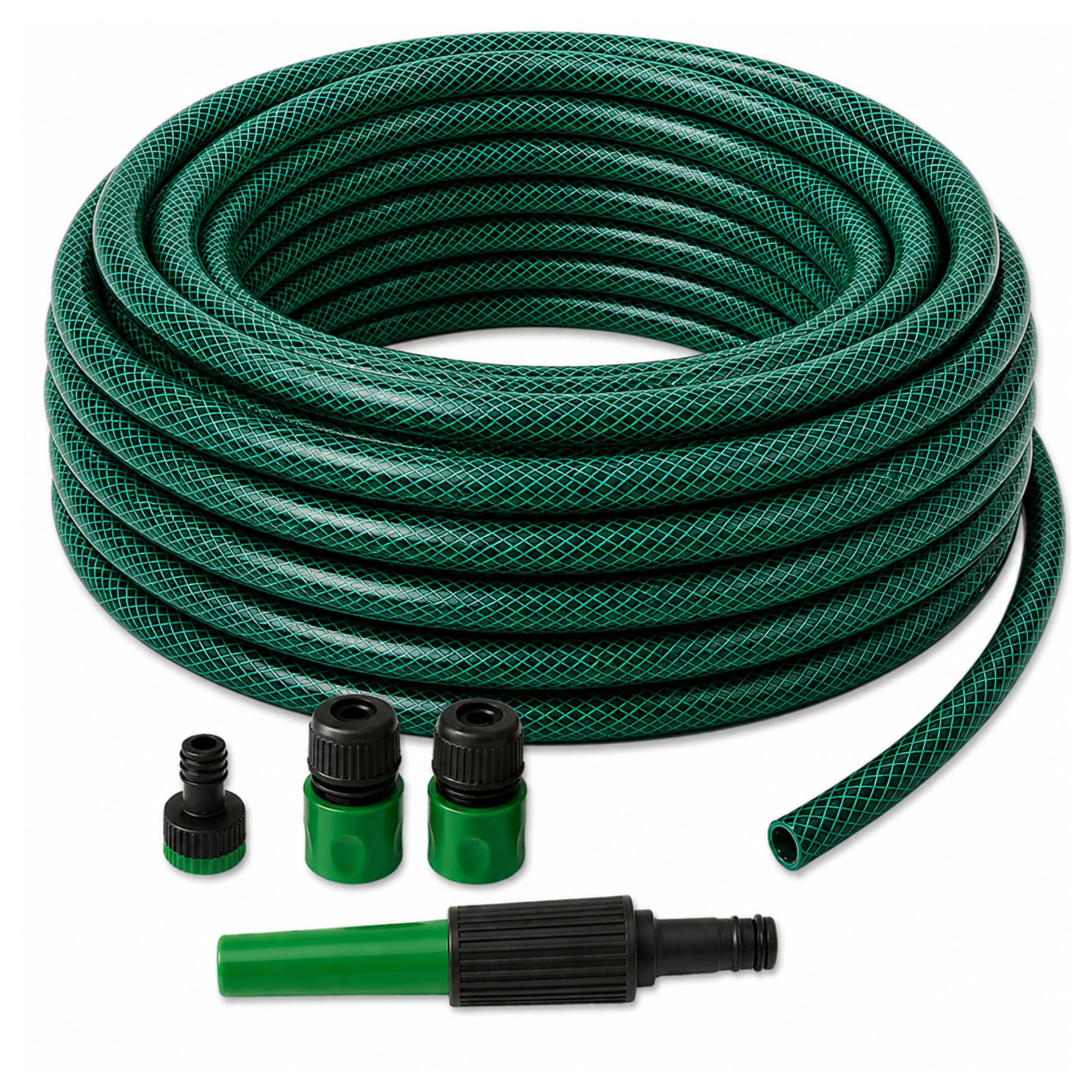 Garden Hose Pipe 75M with Spray Nozzle & Connectors, Triple Layer Reinforced 12.5mm Water Hose