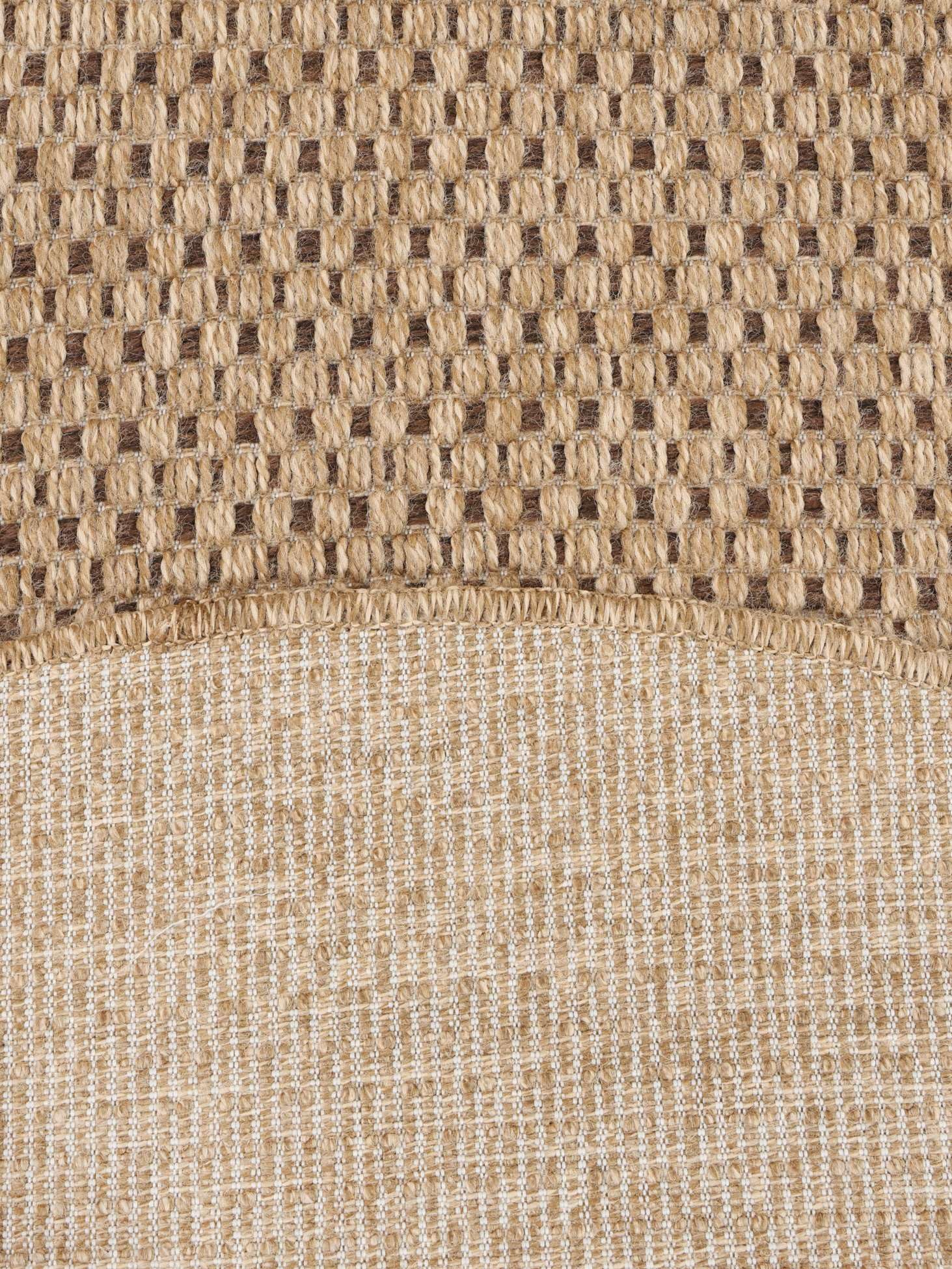 RugVista Jolin, Alfombra Interior y Exterior, Modernas, Ø 150 cm, Redondo, Pelo Medio, Cocina, Pasillo, Patio, Lavado a Mano, Resistente los Rayos UV, Beige
