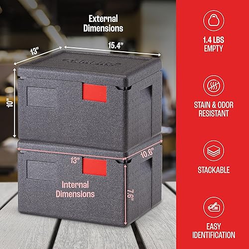 Miniatura 3 de Cambro GoBox - Transportador térmico ligero con aislamiento térmico y bandeja de alimentos (6 pulgadas de profundidad), caja de calor y calentador