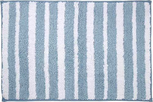 Miniatura 3 de IZOD - Alfombra de baño, alfombra de baño de algodón, decoración floral de baño, artículos esenciales para dormitorio (azul místico, 20 x 30