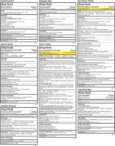 Miniatura 9 de Be Smart Get Prepared Kit de primeros auxilios con 201 piezas, oficina, casa, coche, escuela, emergencia, supervivencia, camping, caza, deportes y