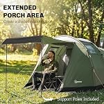 Outsunny 3-4 Person Camping Tent with Rainfly, Large Family Tent with Porch, Bedroom and Living Room, 3000mm Waterproof, Portable with Bag for Fishing Hiking Festival, Green
