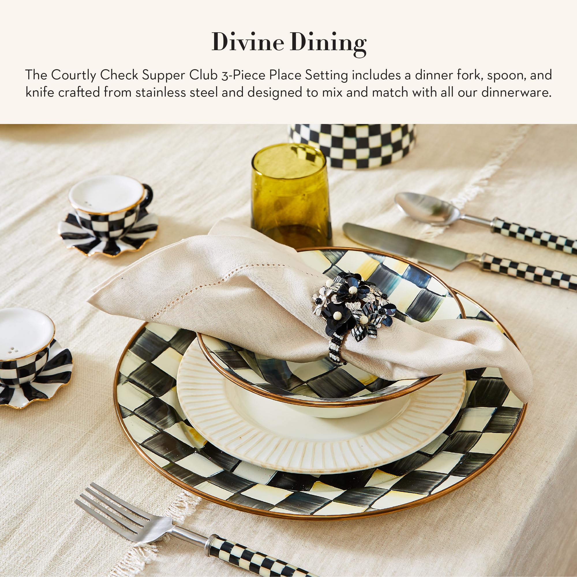 Amazon.com | MACKENZIE-CHILDS Supper Club 3-Piece Place Setting