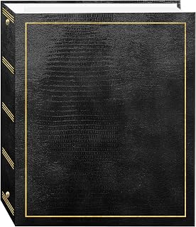 Pioneer Magnetic Self-Stick 3-Ring Photo Album, 100 Pages Black - Holds 4x6, 5x7 Photos, Refillable & Photo-Safe