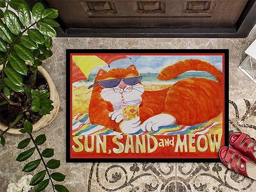 Miniatura 3 de Caroline's Treasures 6050JMAT - Felpudo naranja de 24 x 36 pulgadas, tapete para puerta delantera, para interiores y exteriores, para entrada,