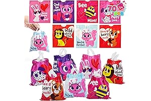 Valentine Gift Bags for Kids Drawstring Candy Goodie Bags