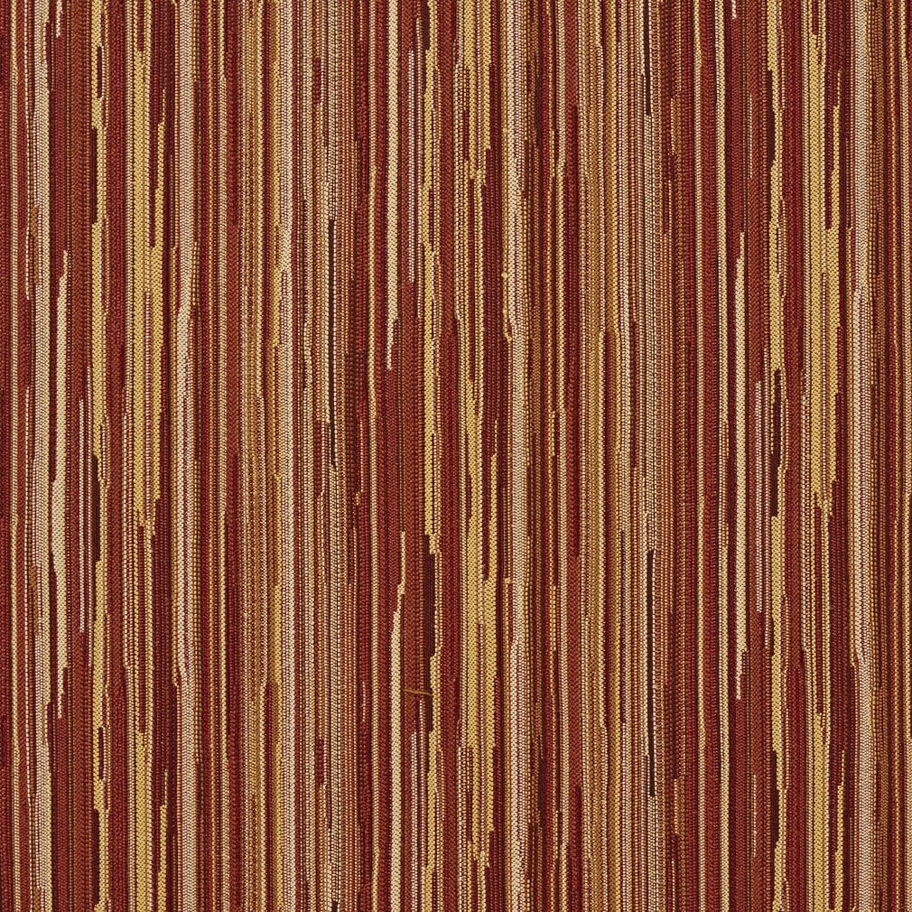 Orange Brown and Ivory Abstract Striped Residential and Contract Grade Upholstery Fabric by The Yard - SKU: Ellis Canyon