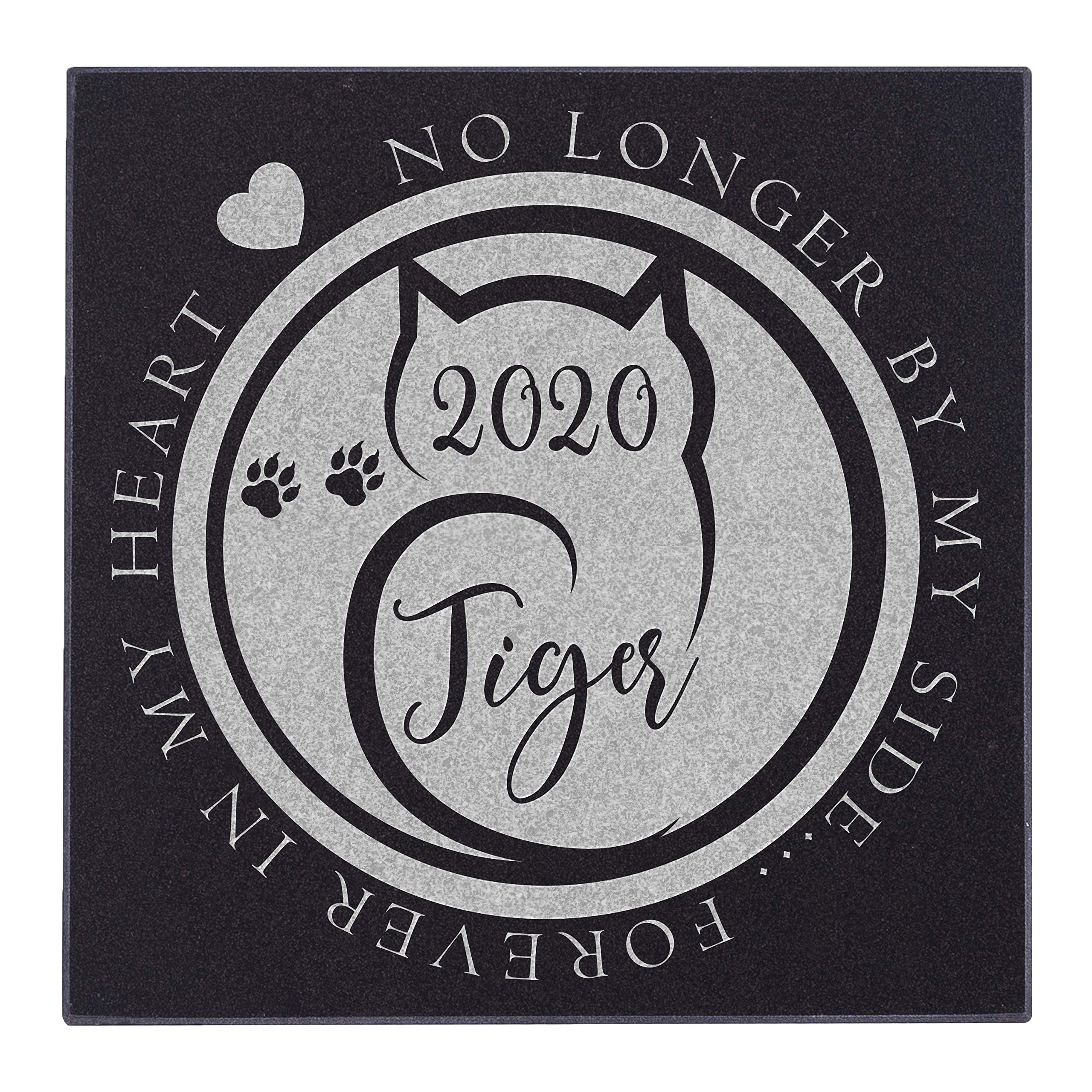 Personalized Pet Memorial Stones - 3 Sizes, 5 Designs - Engraved Black Granite Cat Memorial Gifts, Customized Pet Headstone, Gifts for Pet Loss, Cat Passing Away Gifts, Keepsake Pet Grave Marker D8