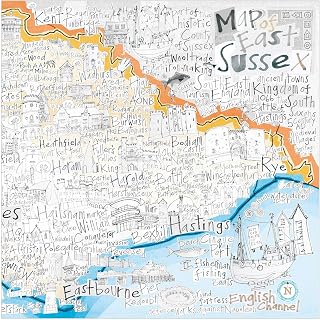 Map of East Sussex Greetings Card
