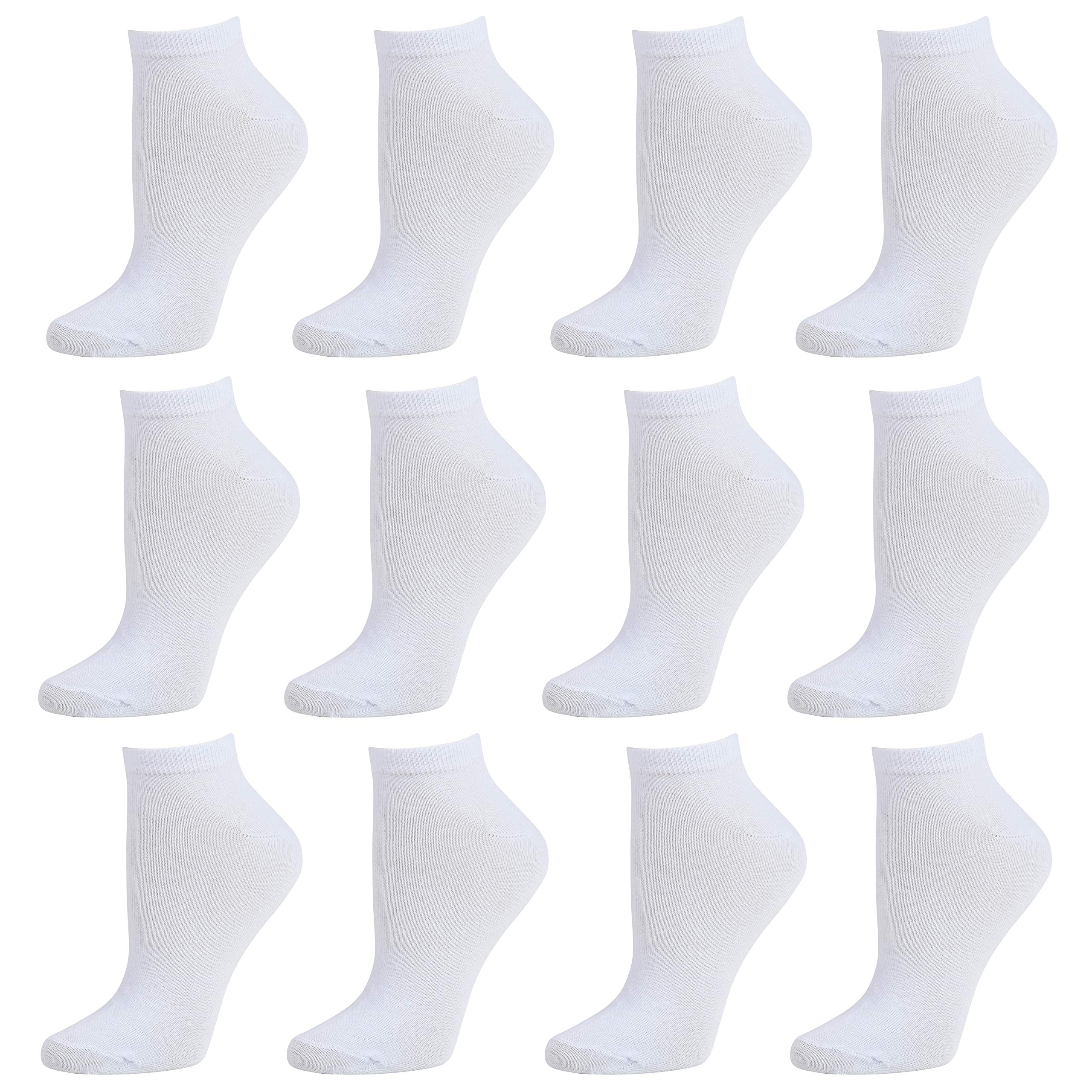 Debra Weitzner Womens Runner Ankle Socks - Low-Cut Colorful Socks (Size 9-11 and 10-13) 12 Pairs