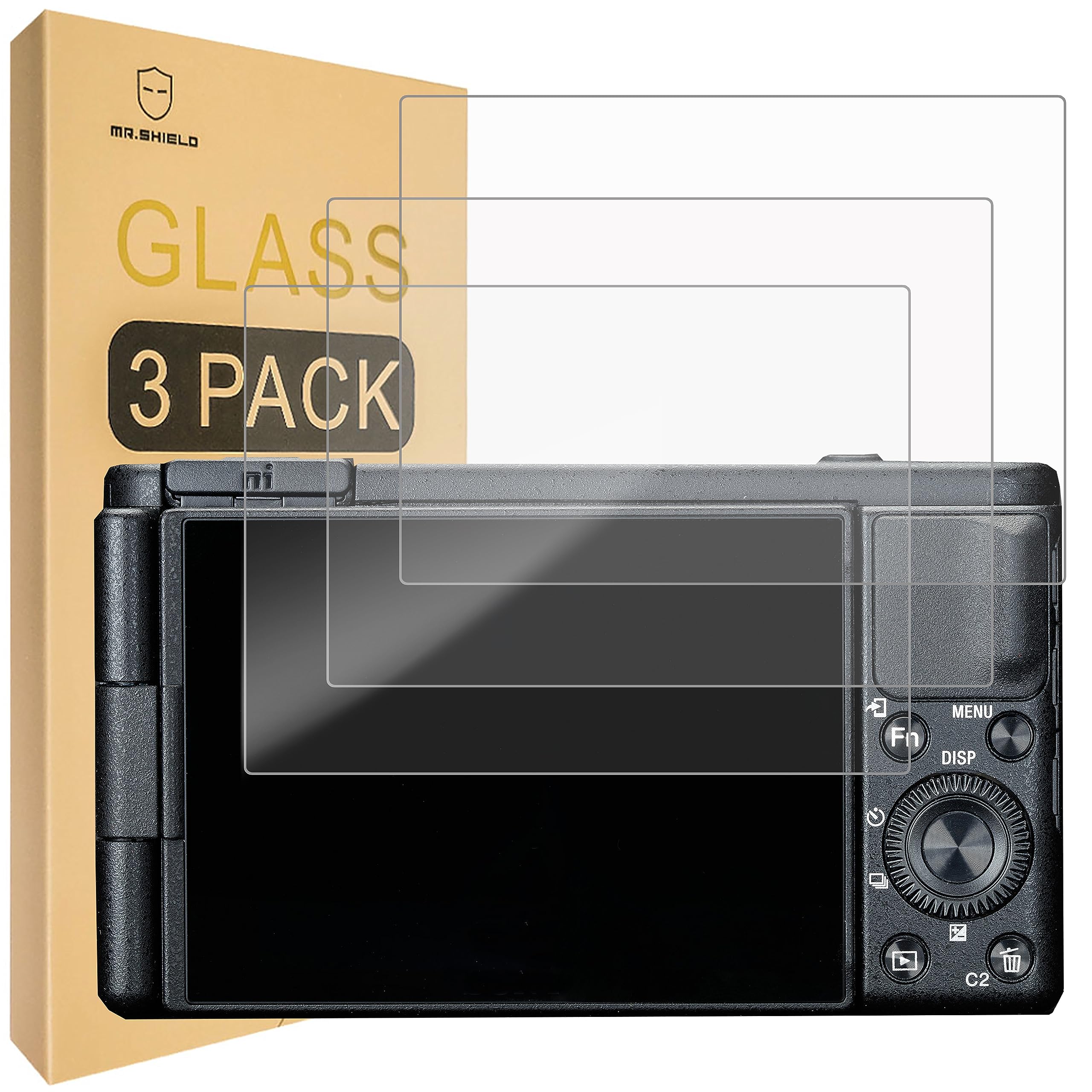Mr.Shield Hartowane Szkło Ochraniacz Ekranu do Sony ZV-1 ZV1 / ZV1F / ZV-1F | 3 Sztuki Odporny na Zarysowania HD Przejaśniać Hartowane szkło 9H