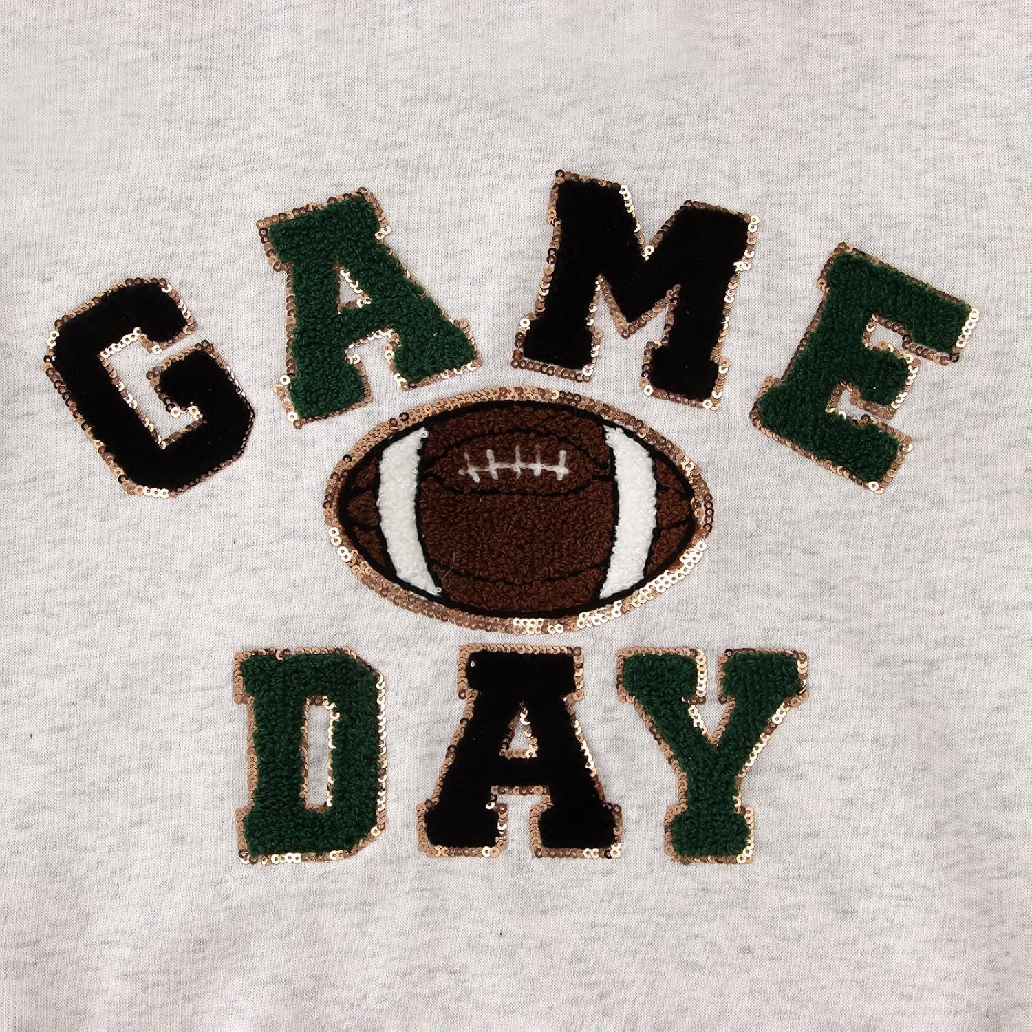 Toddler Girl Boy Football Sweatshirt Glitter Chenille Patch Game Day Outfit Long Sleeve Shirt Sport Casual Pullover - Image 7
