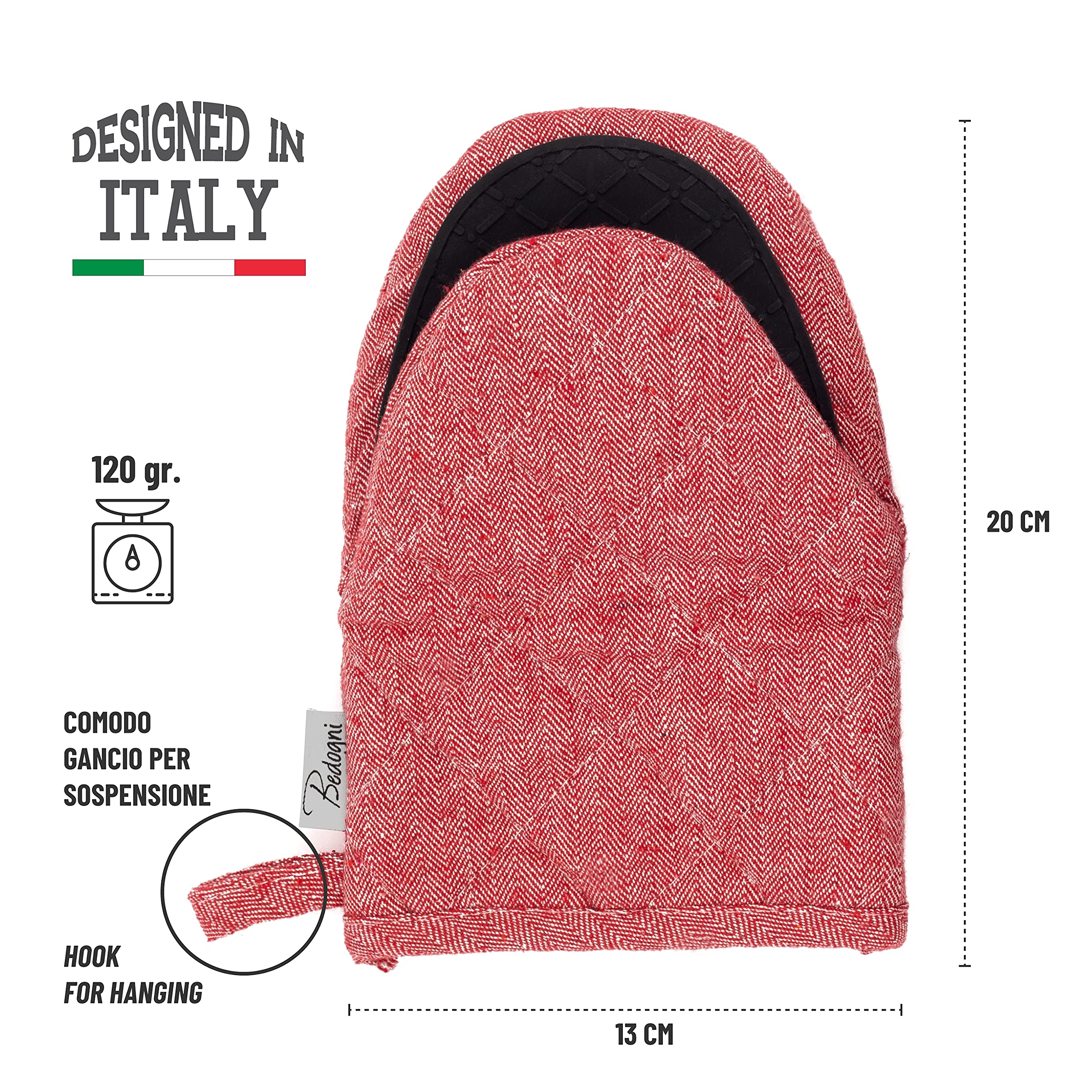 Guanti da Forno e Barbecue in Spesso Cotone con Prese in Silicone Anticalore,Guanti da Cucina per Cucinare - Appendibili - Regalo donna - Regalo uomo