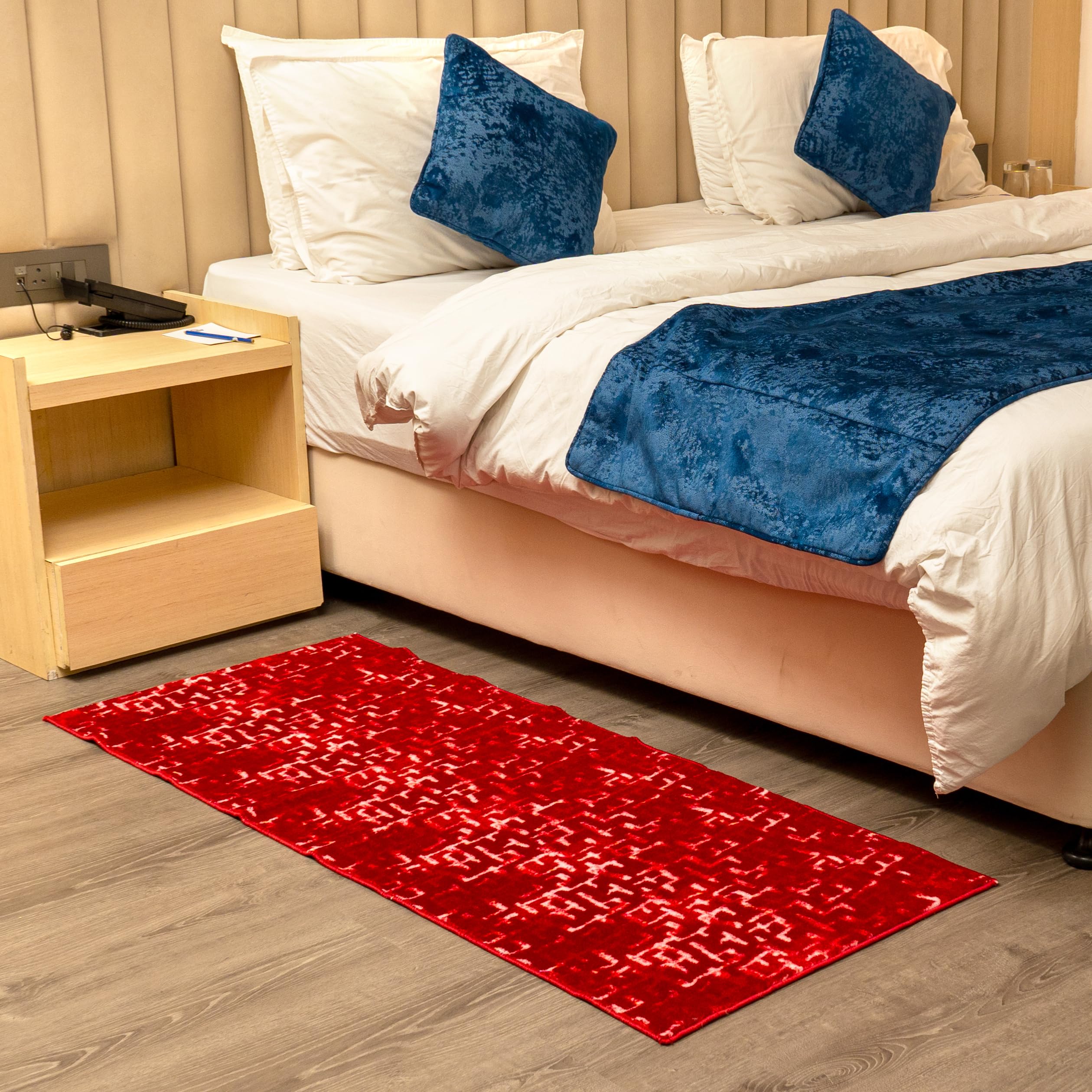 CURSHEET HOMZ prooduct Luxurious High Density Thick & Soft 5D Print Bedside Runner/Carpet/Rug/Floor Mat Italian Red-White (17 x 27 Inches) (B0CKNKJ3JV) Amazon Price History, Amazon Price Tracker