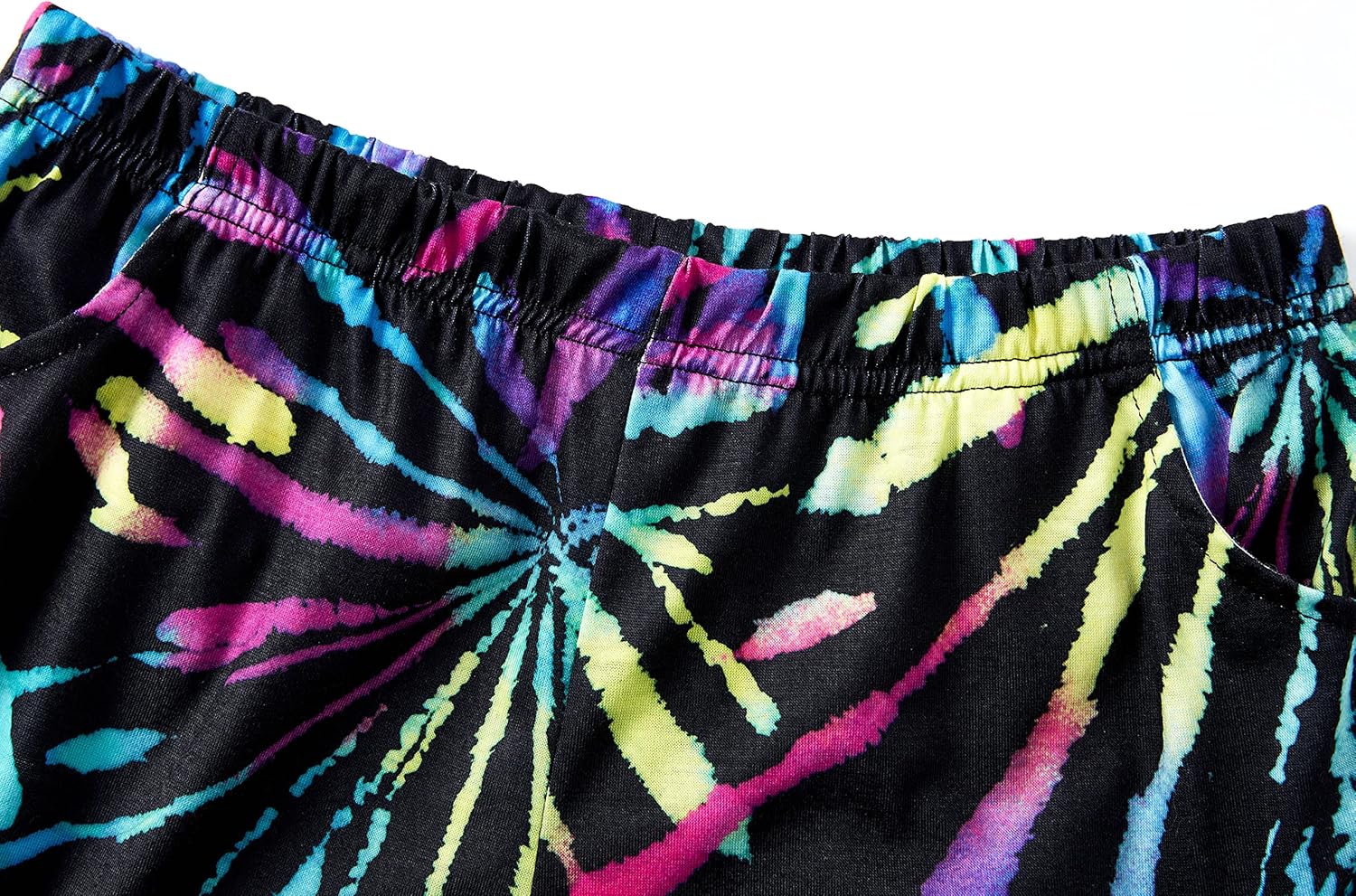 Topgal Summer Pajamas for Little/Big Girls – Swirl Tie Dye Butterfly Design Kids' Short Sleeves & Shorts PJS Size 6-18 - Image 2