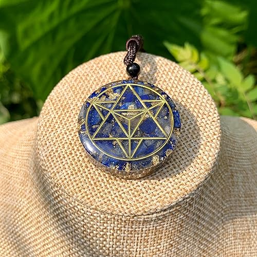 Miniatura 7 de Collar con colgante de orgón curativo de orgón de lapislázuli, orgonita y chakras, curación de reiki, piedras de cristales espirituales para hombres