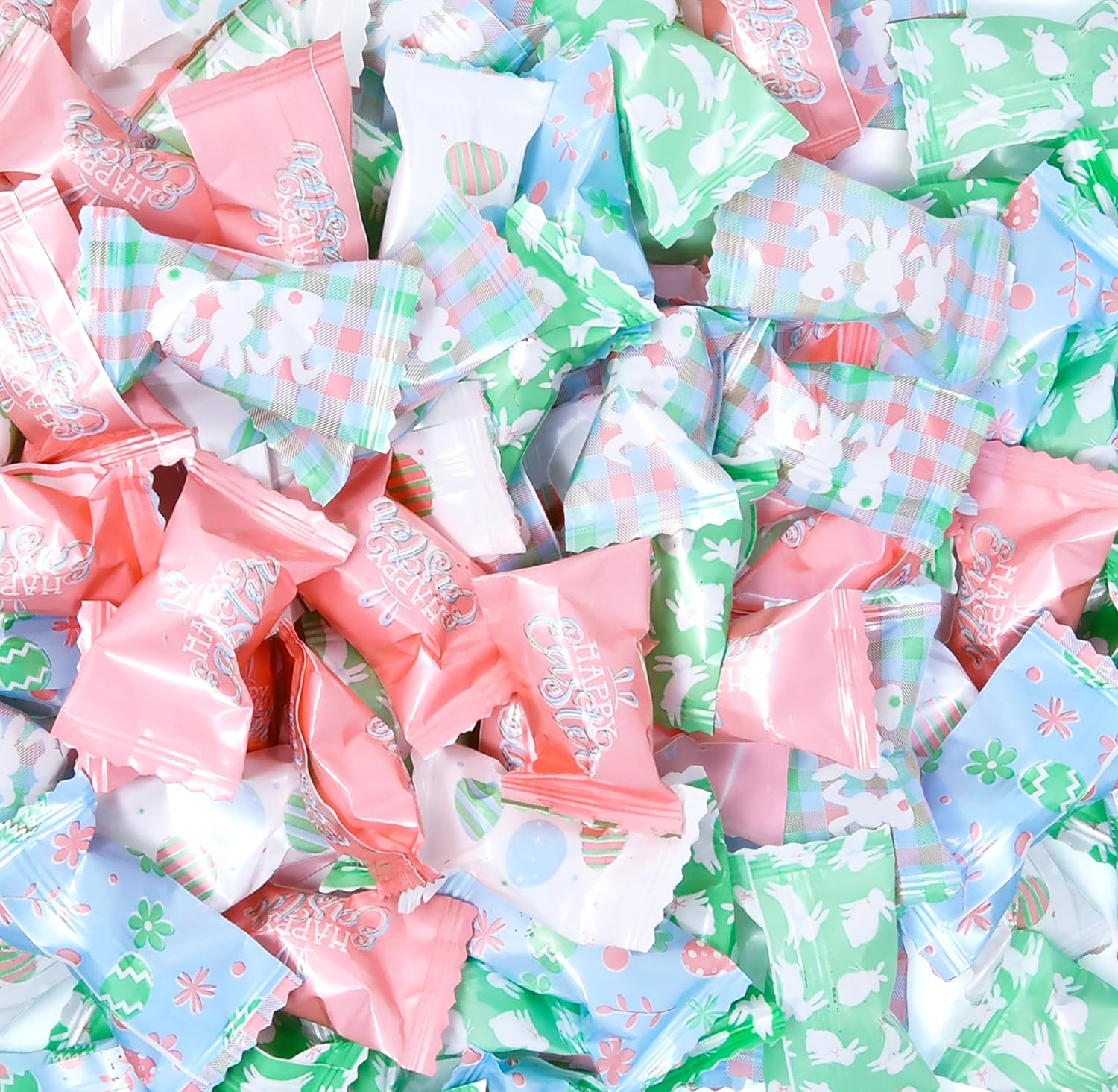 Gift Boutique Happy Easter Butter Mints Candy Bags 100 Count Egg Bunny Mint Candies 13 Oz (368 g) Individually Wrapped Bunnies Buttercream Pink Yellow Blue White Wedding Sweets Party Favor Supplies