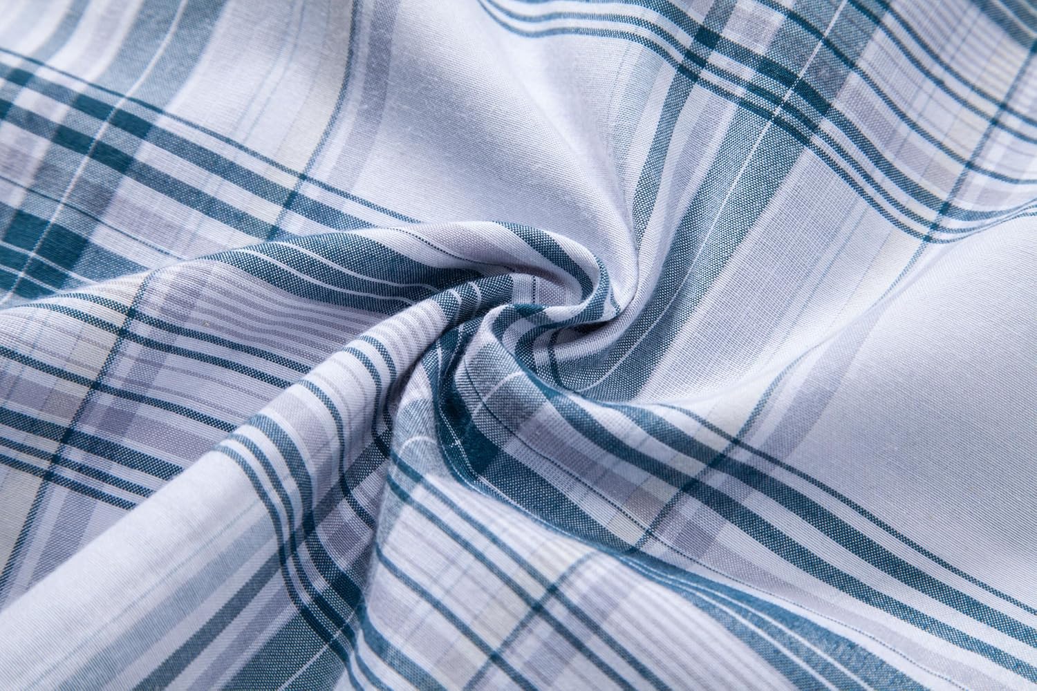 MUSE FATH Mens Long Sleeve Plaid Casual Shirts Soft Button Down with Pocket - Image 2