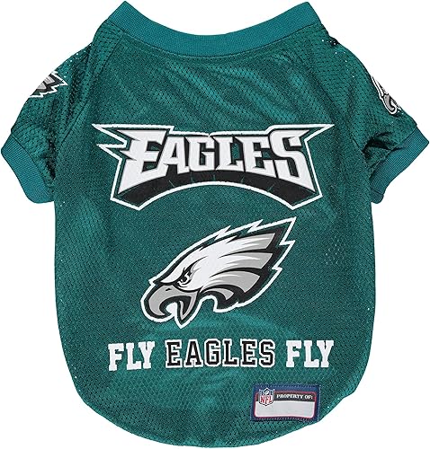 NFL PHILADELPHIA EAGELS RAGLAN JERSEY "Fly Eagles Fly" - Large. CUTEST FOOTBALL JERSEY for DOGS & CATS