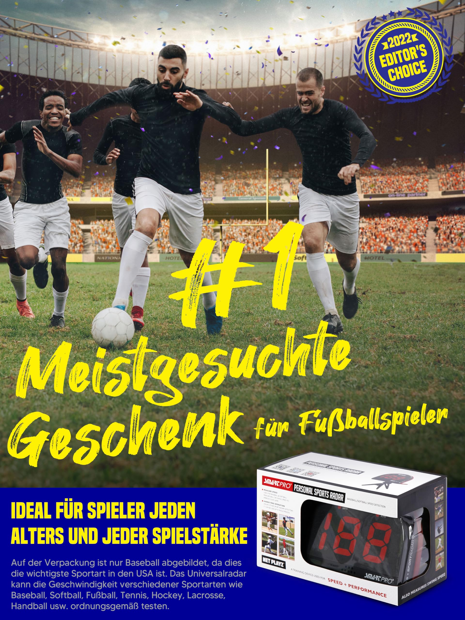 Fußballgeschenke Geschwindigkeitsradar - Messen Sie die Schussgeschwindigkeit, die Schussleistungserkennung, Sportradarpistolen (freihändig) Sensoren | Trainingshilfen, Gadget Gear & Equipment