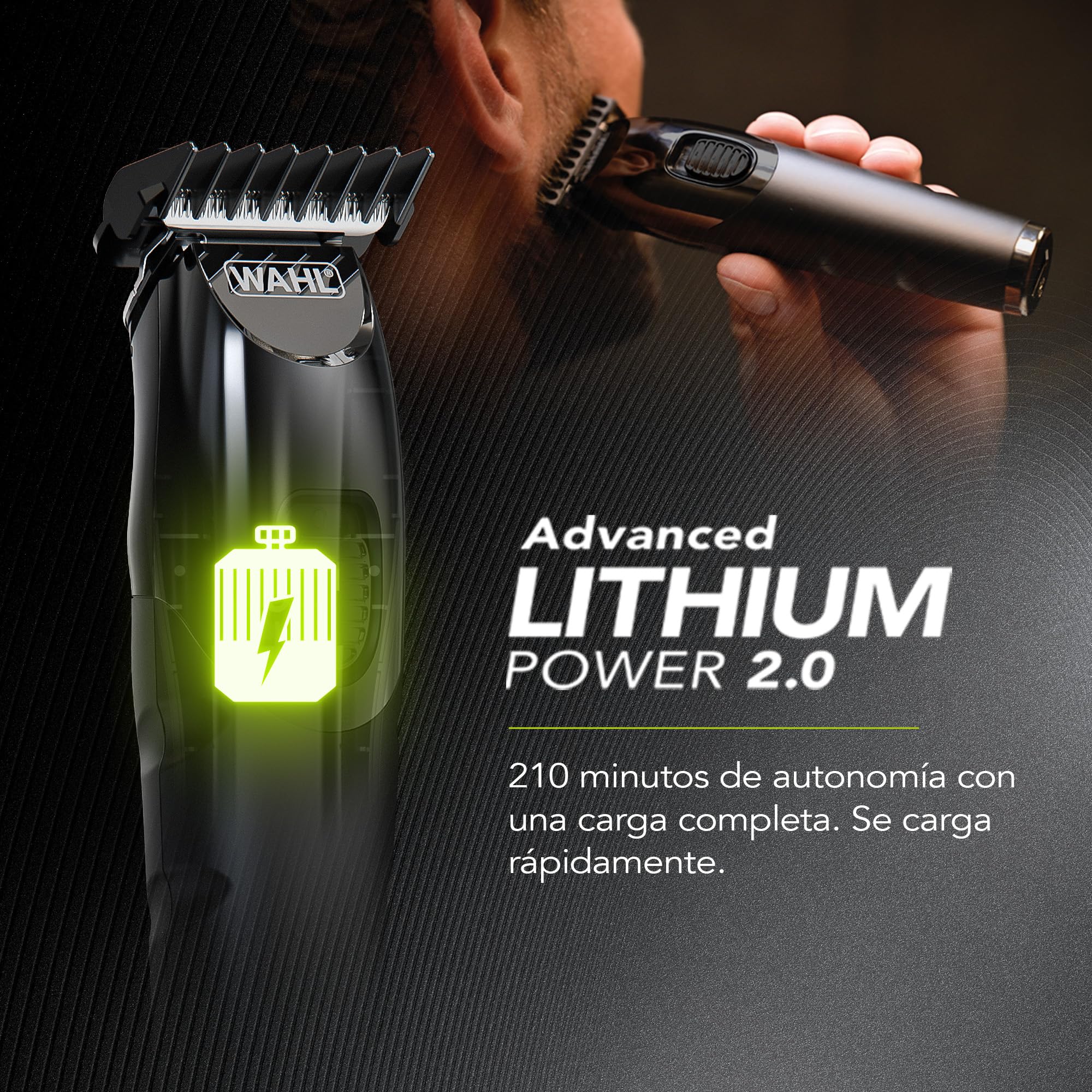 WAHL All in One Trimmer, Aseo completo de cabello, barba, orejas, nariz y cuerpo, potente batería de litio, cabezales lavables y cabezal ancho en forma de T, corte de 0,5 mm-25 mm, 210 minutos de carg