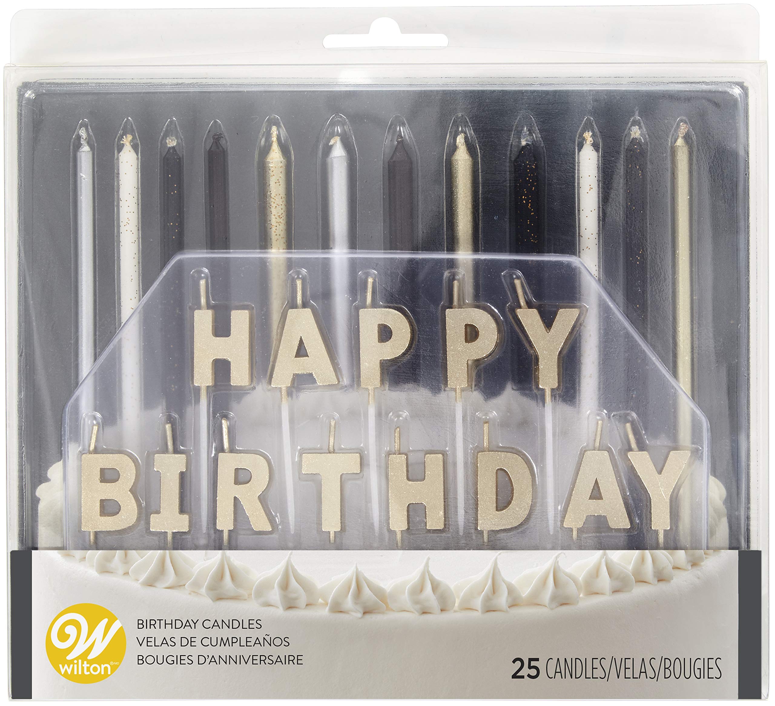 WiltonMetallic Birthday Candle Set, 25pcs