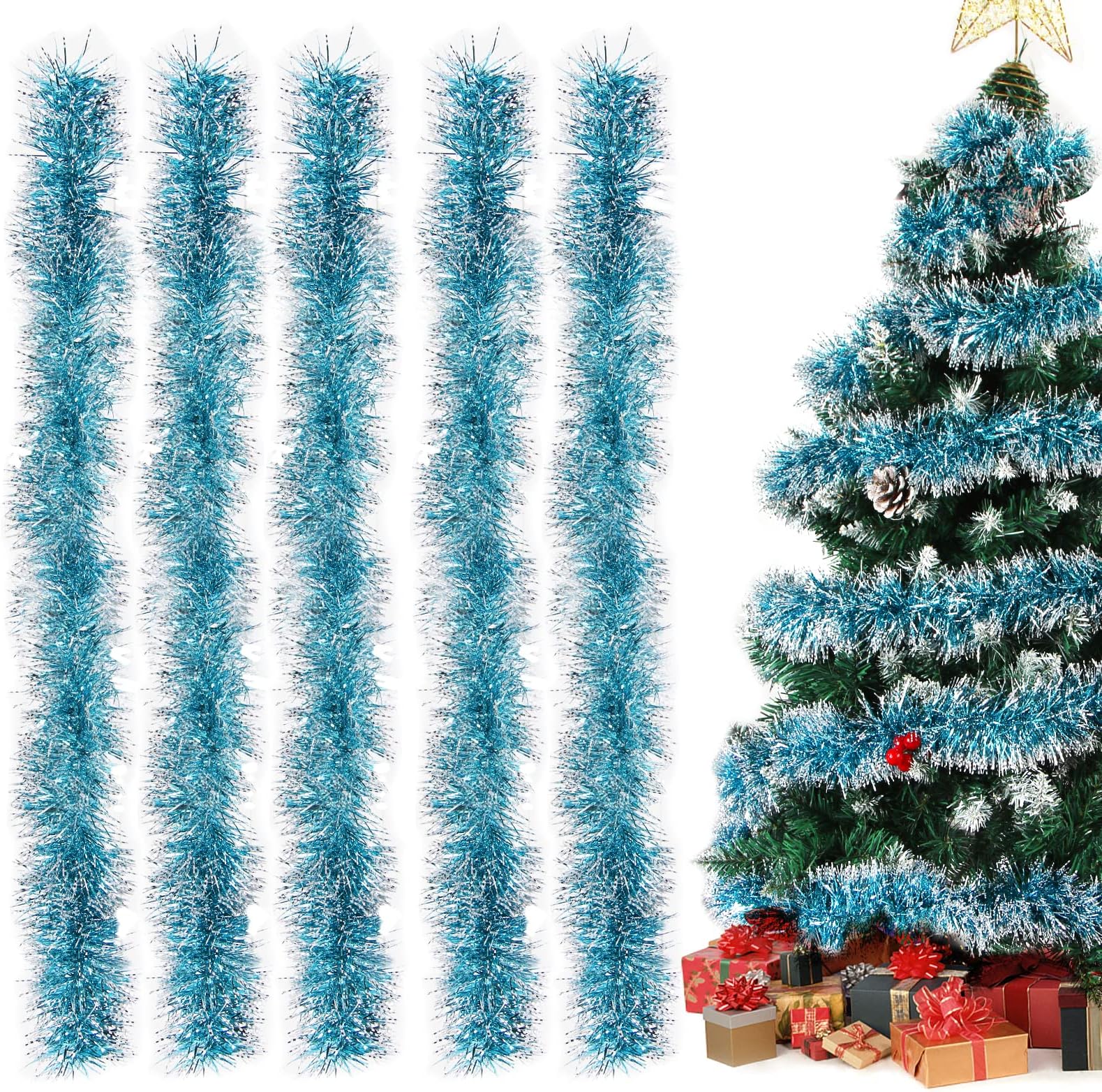 Produktbild von Perlenkette Für Weihnachtsbaum 10M Rot Perlengirlande Weihnachten
