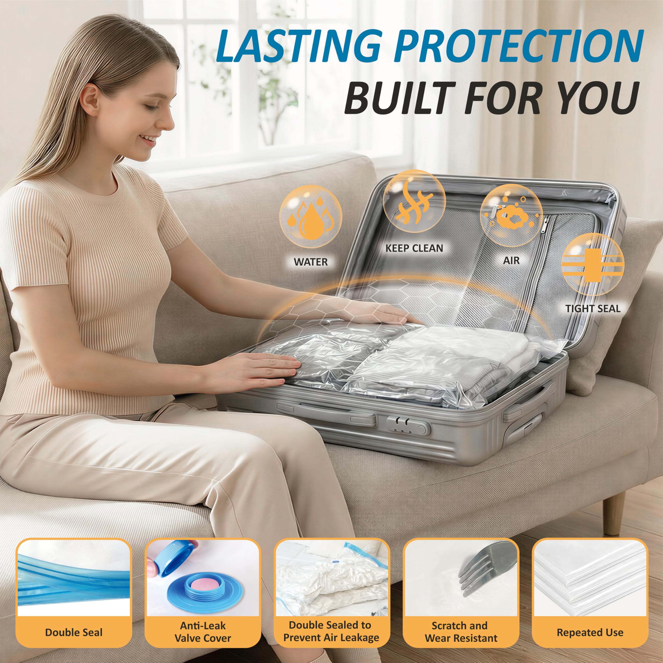 20 Combo Vacuum Storage Bags with Hand Pump T535564