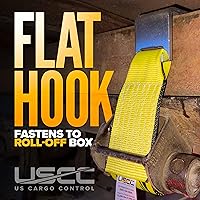 Vista 7 de US Cargo Control Correas de cabrestante de contenedor de volteo de 4" x 5' con gancho plano y extremo de bucle cosido (paquete de 12), límite