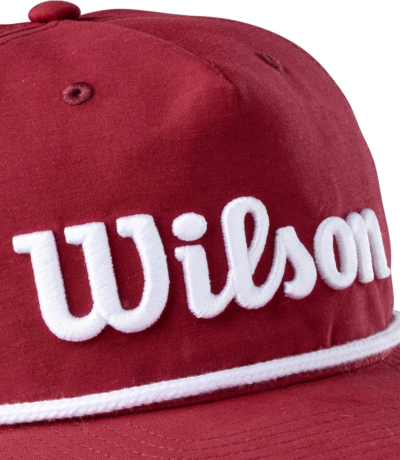 WILSON Script Rope Snapback Hat (Burgundy, Adjustable) Golf Cap 2025