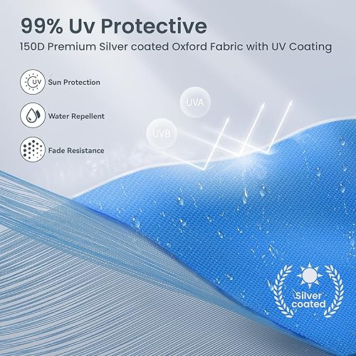 Miniatura 8 de PHI VILLA Toldo de refugio instantáneo, pierna en ángulo de 12 x 12 pies, toldo con bloqueo UV, para patio al aire libre, ligero, azul