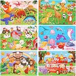 6 Puzzles Wooden Jigsaw Puzzles Set for Kids Age 4-8 Year Old 30 Piece Colorful Wooden Puzzles for Toddler Children Learning Educational Puzzles Toys for Boys and Girls(Animal Theme)