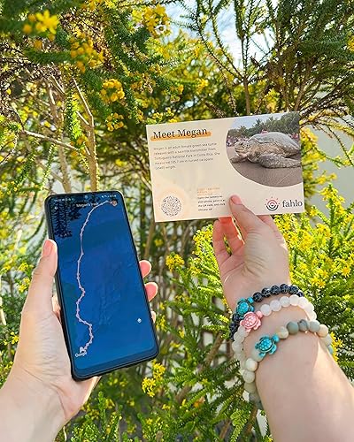 Miniatura 4 de Fahlo Pulsera de seguimiento de tortuga marina, elástica, soporta la conservación de tortugas marinas, talla única para hombres y mujeres, Piedra,