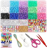 Vista 19 de Cuentas de Pony de Plástico Coloridas para Pulsera para Hacer Joyas para Pulseras de Amistad 6x9mm Multicolor para Cuentas Trenzado de Cabello