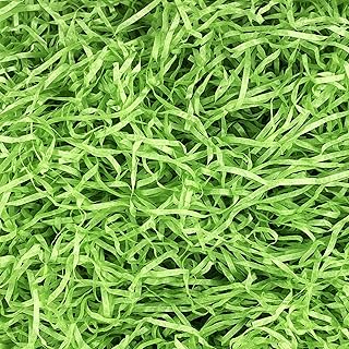 QLINLEAF 1/2LB Easter Green Grass Basket Filler Recyclable Paper Green Raffia Grass Recyclable Shred Paper Paper Filler for Easter Party Gift Basket Filler