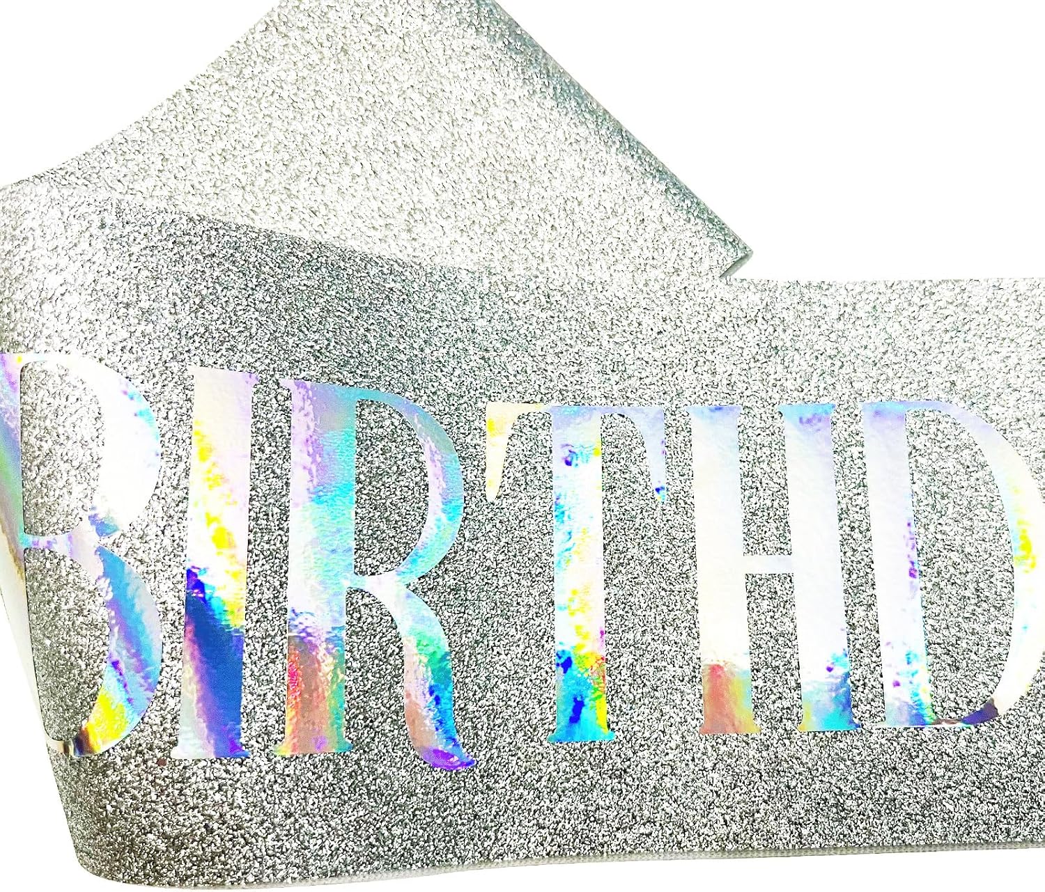 Birthday Queen Sash, Birthday Sash for Women, Glitter Silver Sash Multi color Foil, Party Favors Supplies Decorations for 18th 21st 30th 40th 50th 60th 70th 80th or Any Bday Party,Silver
