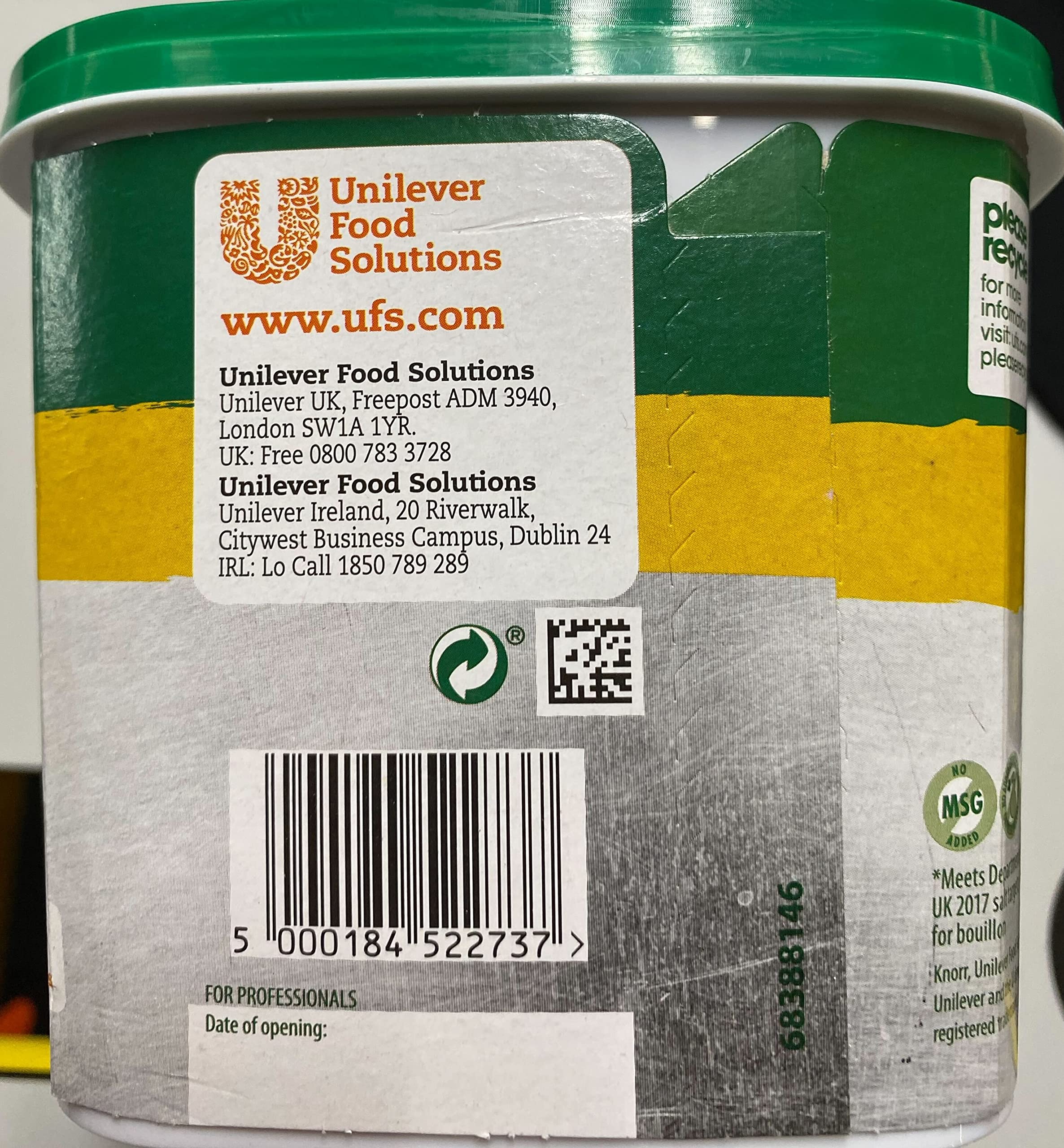 Knorr Gluten Free Chicken Paste Bouillon, 1 kg Buy Online in Portugal