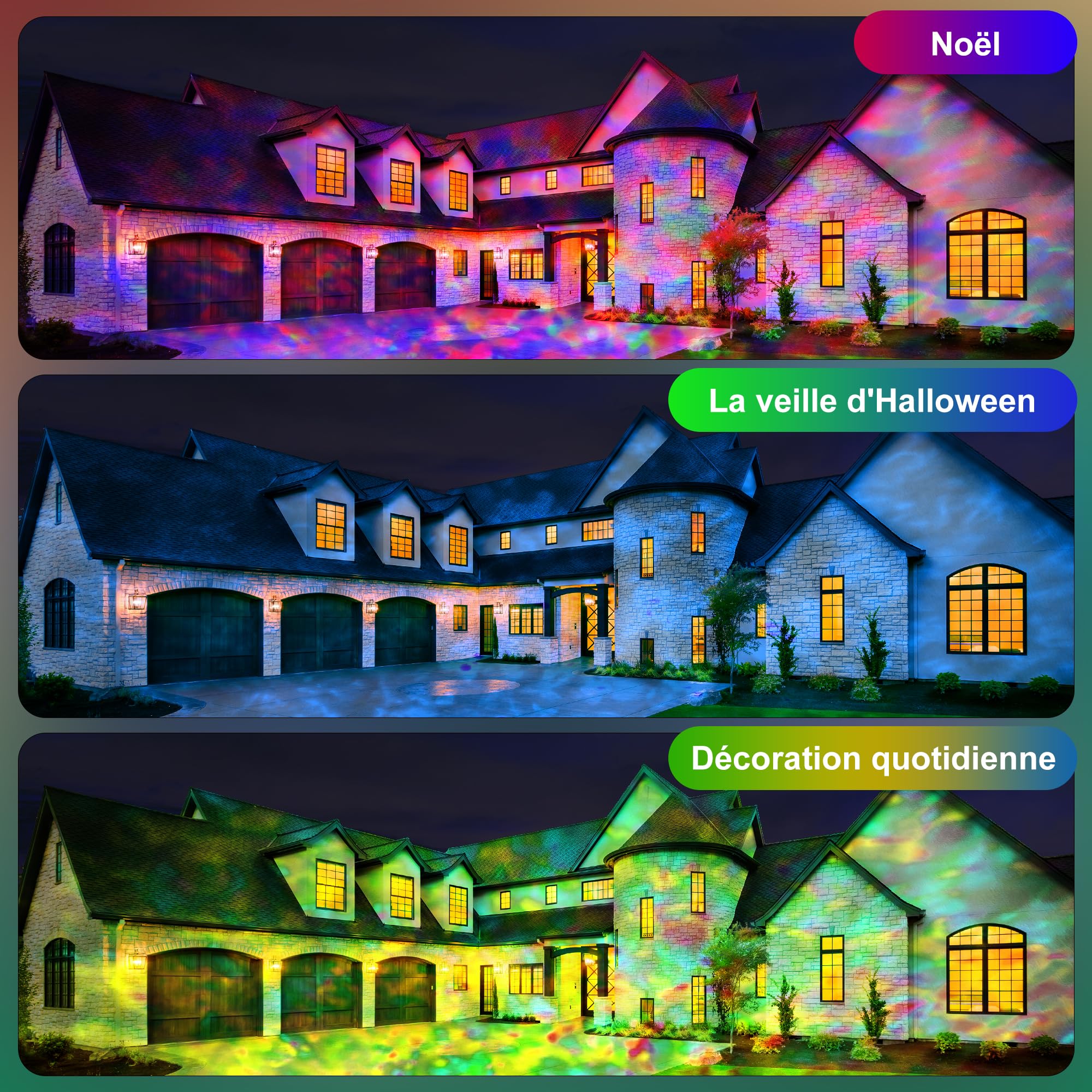 Smart-WLAN Wasserwellen-Projektorlampe, 16M Farben