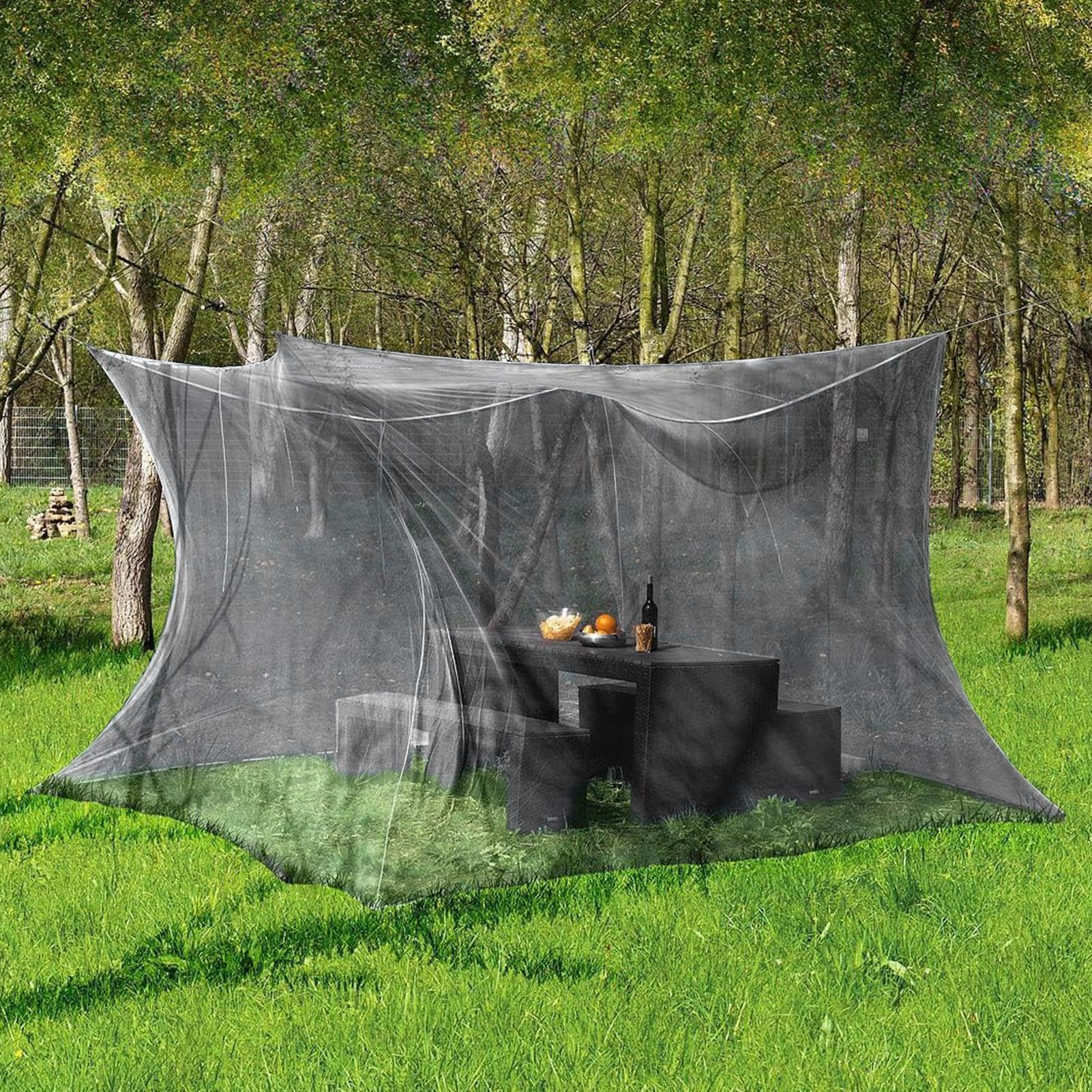 Zanzariera a baldacchino esterno 3 x 3 x 2,5 m quadrata con 4 angoli | Zanzariera Per Lettino Da Campeggio Per Tavoli, Sedie, Sotto Gazebo, Matrimoniale, Giardino, Terrazza E Patio