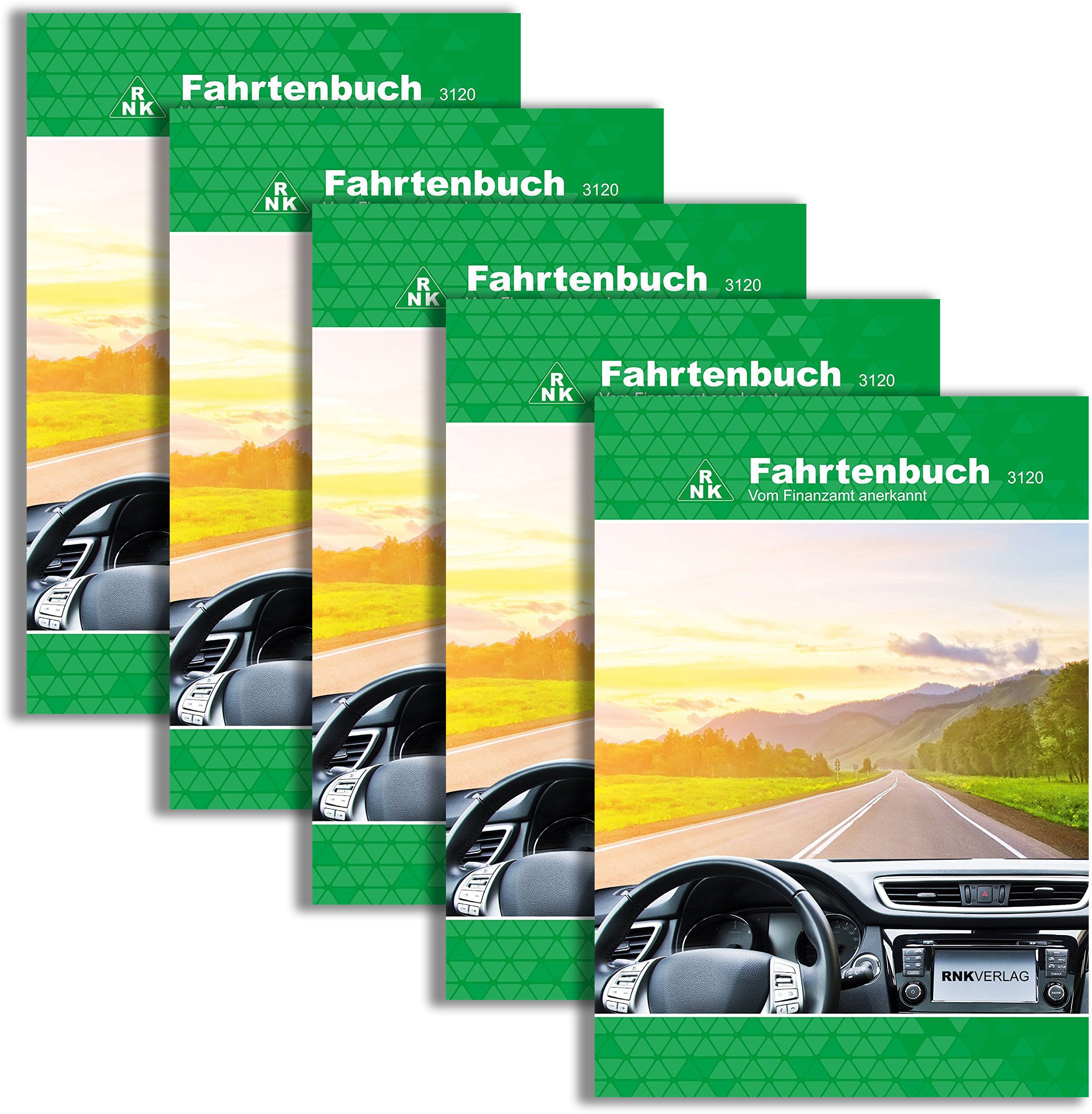 RNK - 3120 Fahrtenbuch PKW, steuerlicher Kilometernachweis, DIN A5, 32 Blatt (5, A5)