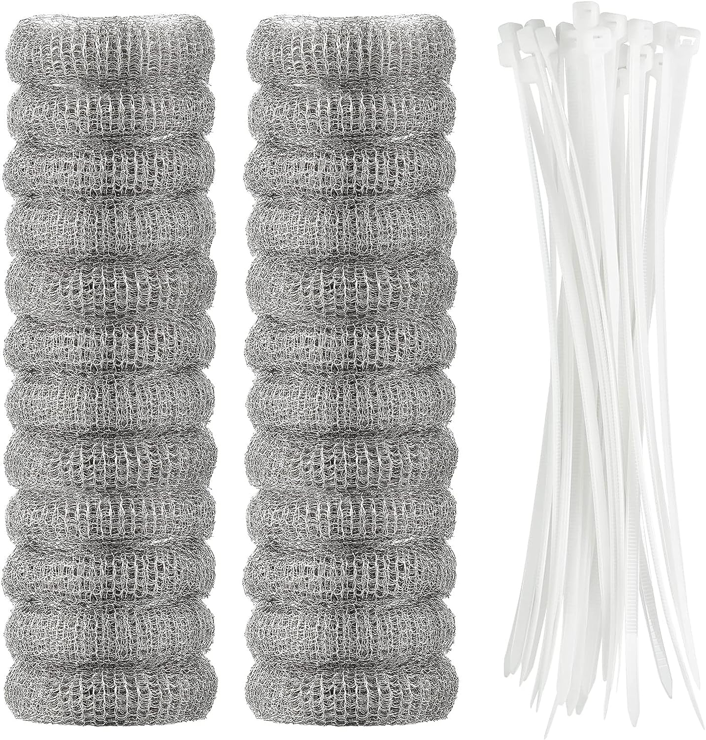 Photo 1 of BRENSTEN Washing Machine Lint Traps – 24-Pcs Washing Machine Lint Catcher with Cable Ties – Rust-Proof Stainless Steel Mesh Washer Lint Catcher – Drain Hose Screen Filters Prevent Clogging of Drains