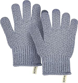 MainBasics Exfoliating Body Scrub Gloves - Exfoliation Glove & Dead Skin Scrubber - Skin Exfoliator for Body - Shower Scru...
