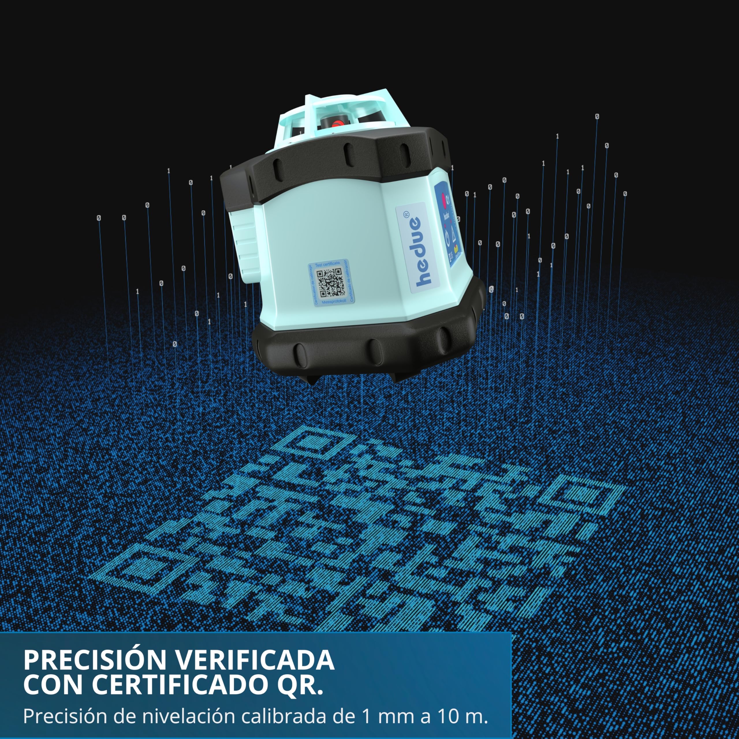 Nivel láser rotativo Q1 - Nivel laser rotativo autonivelante para trabajos de nivelación horizontal, 500m zona de trabajo (con receptor láser)