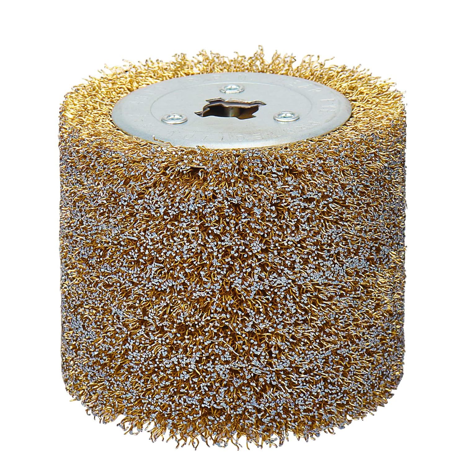 120x100mm Copper Plated Steel Wire Brush Wheel Surface Conditioning Tool 4.7" x 4" with 3/4" Quad Keyway for Surface Finishing of Stainless Steel, Aluminum, Metal and Wood (0.15 Wire)