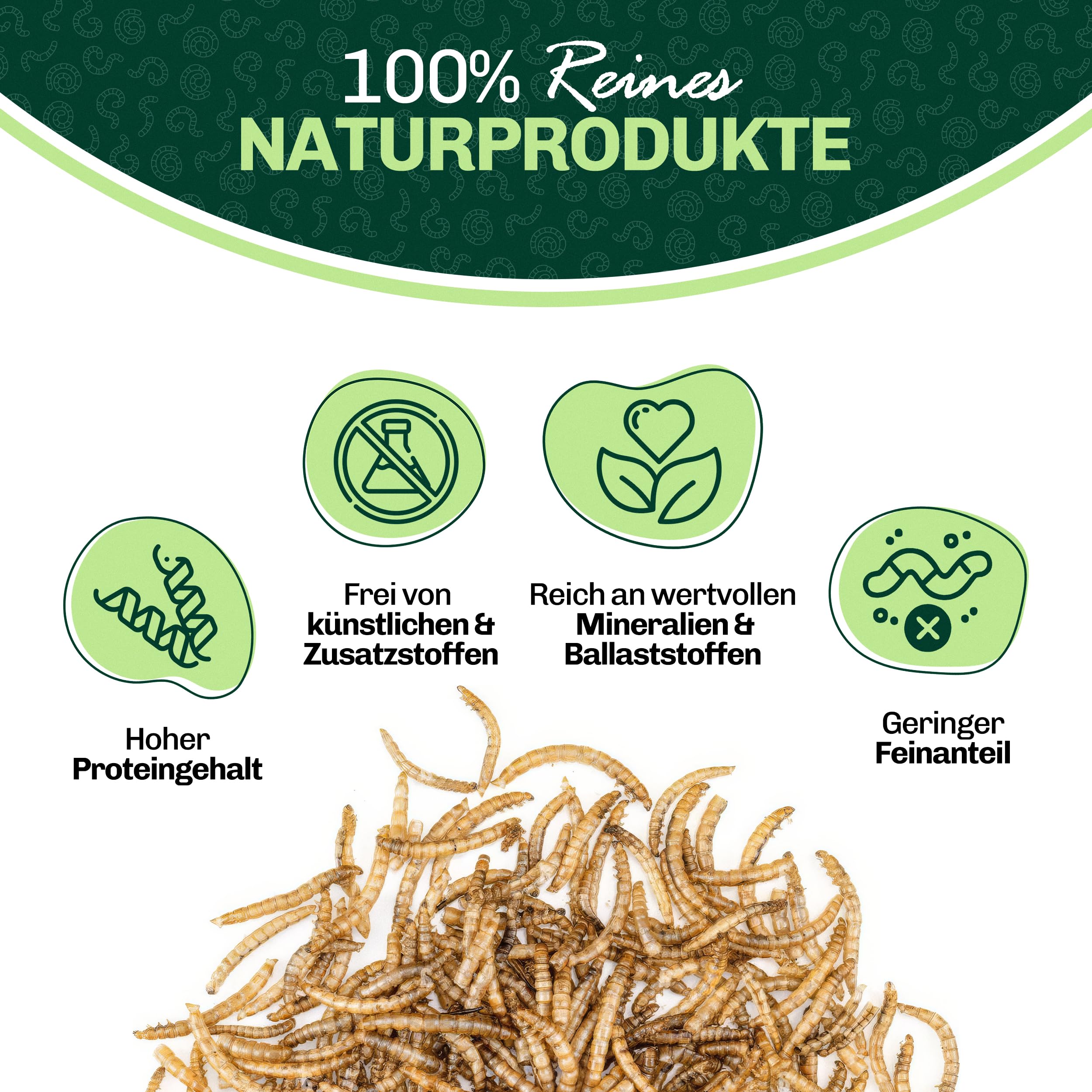 Gusanos de harina secos para reptiles, 9 kg, calidad premium, alimento nutritivo, perfecto para una variedad de anfibios, alimento para tortugas, alimento para peces estanque y acuario, bolsa